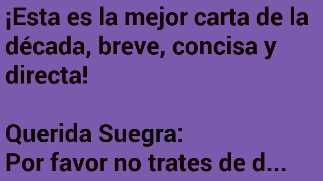 Carta a la suegra