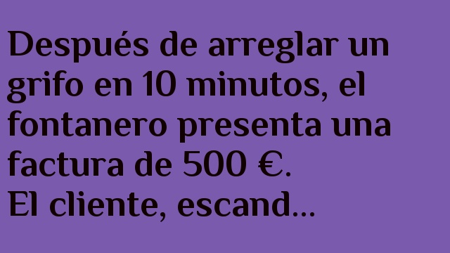 El fontanero y su sueldo
