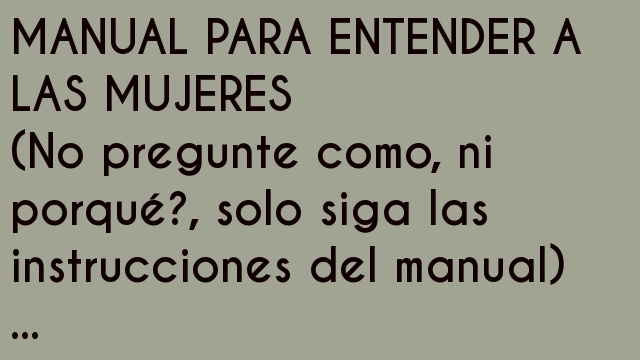 MANUAL PARA ENTENDER A LAS MUJERES