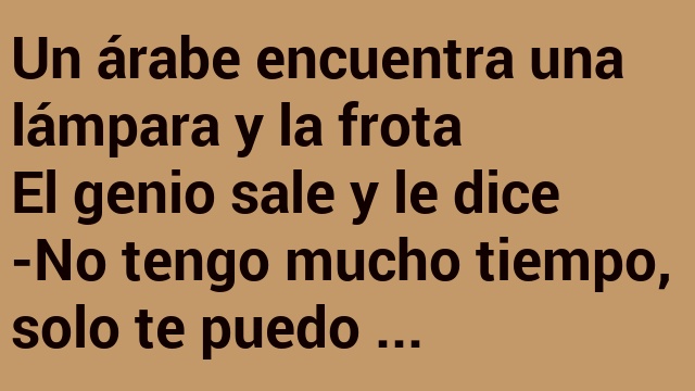 El genio de la lámpara y el árabe.