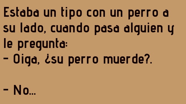 Mi perro no muerde, puede pasar