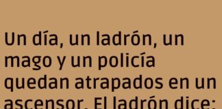 Los cordones mágicos del policía en el ascensor.