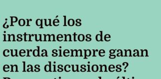 Discusión musical con notas altas y teclas bajas