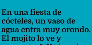 El agua del humor en la fiesta de cócteles