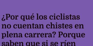 Ciclistas: Risa de alto riesgo en la carrera