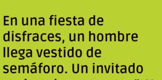 El semáforo humano y sus luces de fiesta