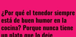El tenedor siempre alegre en la cocina