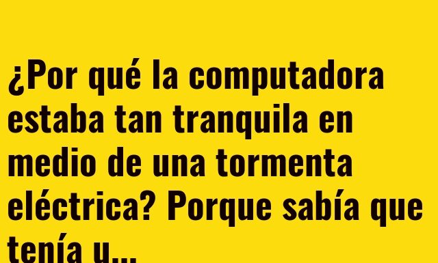«La computadora estoica: protegida entre nubes y pararrayos»