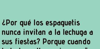 La lechuga revuelta en la fiesta espagueti