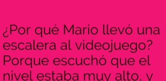 Mario y la escalera al nivel «high»