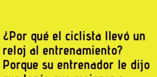 ¡Ciclista puntual a la meta y al café!