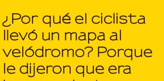 Ciclista y su «brújula» en el velódromo