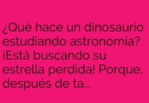 Dinosaurio buscando su estrella perdida.