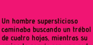 El amuleto que aleja tréboles.