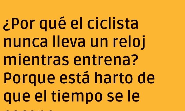 El ciclista y el reloj velocista: una carrera interminable