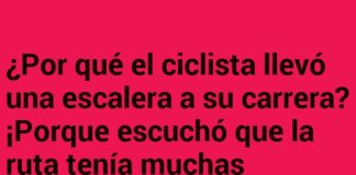 El ciclista y su ingeniosa escalera