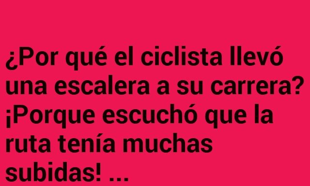 El ciclista y su ingeniosa escalera