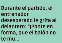 El delantero asustado por las miradas del portero