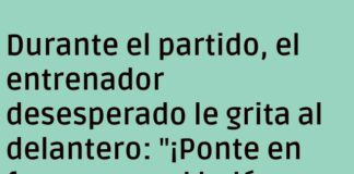El delantero asustado por las miradas del portero