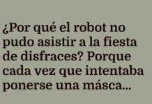 El robot más cómico del disfraz.