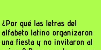 Fiesta alfabética sin caos griego