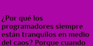 «La calma del programador en bucles infinitos»