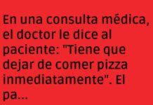 Pizza en peligro en la consulta médica