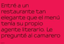 Un Menú Tan Elegante que Necesita Agente