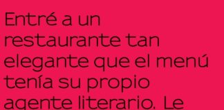 Un Menú Tan Elegante que Necesita Agente
