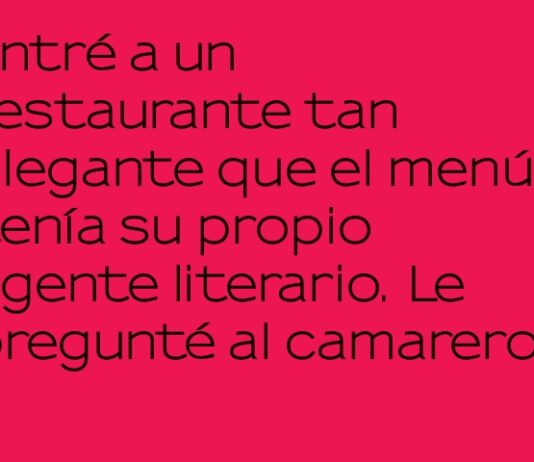 Un Menú Tan Elegante que Necesita Agente