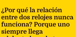 Descompás amoroso entre relojes.