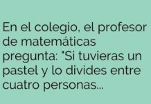 División del pastel según la dieta.