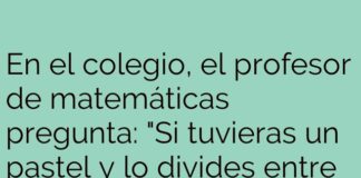 División del pastel según la dieta.