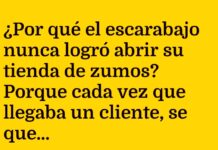 El escarabajo y la tienda «sin-tí» de zumos
