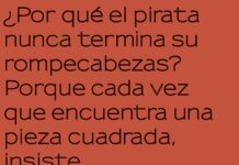 El pirata y su mapa de rompecabezas.