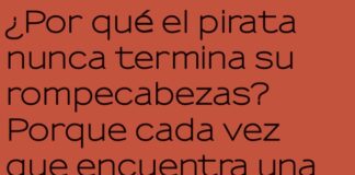 El pirata y su mapa de rompecabezas.