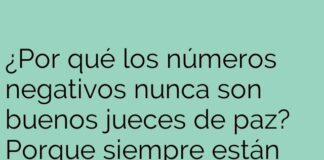 Los negativos no suman en la paz