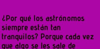 Tranquilidad astronómica: está en otra órbita
