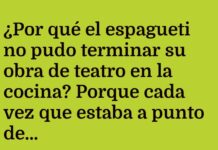 Espagueti dramático en el punto de cocción
