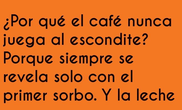 Café y leche en el juego del escondite.