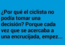 El indeciso ciclista y su bicicleta lista