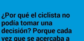 El indeciso ciclista y su bicicleta lista