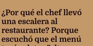 Escalera al éxito culinario.
