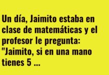 Jaimito y sus manos gigantes en clase de matemáticas