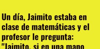 Jaimito y sus manos gigantes en clase de matemáticas