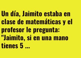 Jaimito y sus manos gigantes en clase de matemáticas