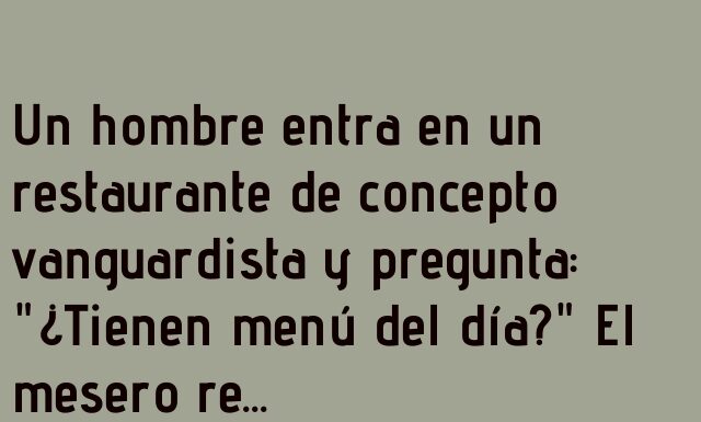 «Menú del Día Sin Comida»