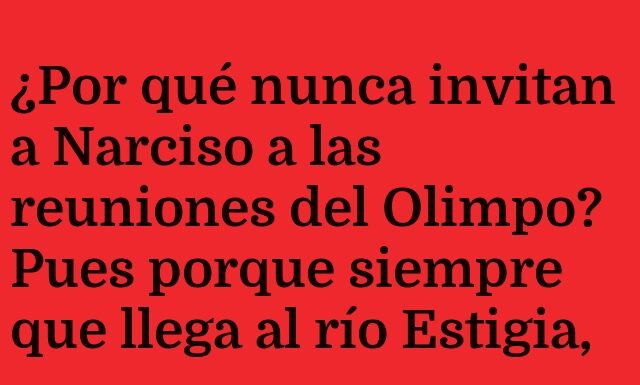 Narciso bloquea el paso al Olimpo