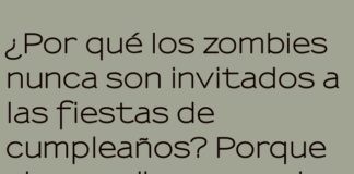Zombies: invitados indeseables en fiestas de cumpleaños.